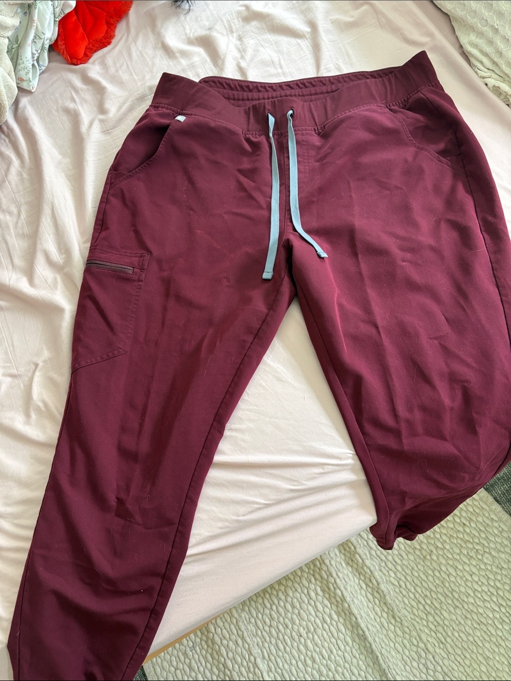 FIGS Technical Collection Burgundy Scrub Top